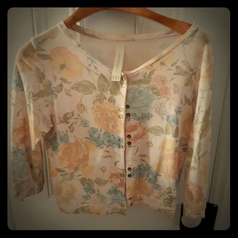 Zara vintage women's cropped cardigan